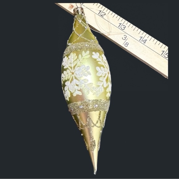 John Toole Icicle Shaped Gold Glass Christmas Ornament - Picture 1 of 11